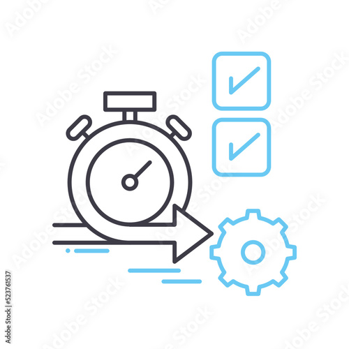 agile development line icon, outline symbol, vector illustration, concept sign