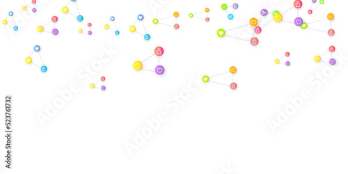 Social media marketing icons internet tags target