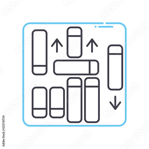 complex puzzle line icon  outline symbol  vector illustration  concept sign