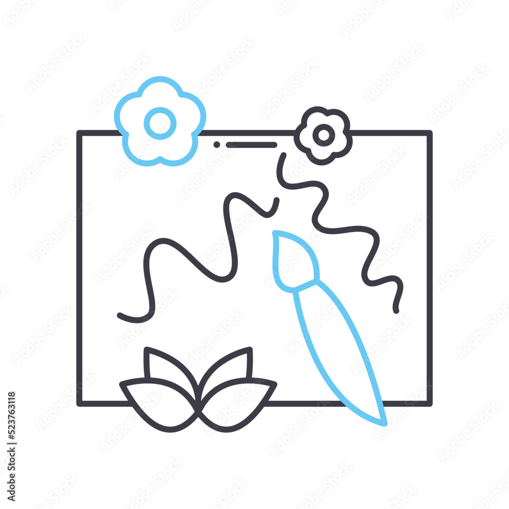 art theraphy line icon, outline symbol, vector illustration, concept sign art theraphy line icon, outline symbol, vector illustration, concept sign