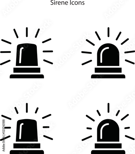 Siren icons isolated on white background with glyph style. Siren icon thin line outline linear Siren symbol for logo, web, app, UI.