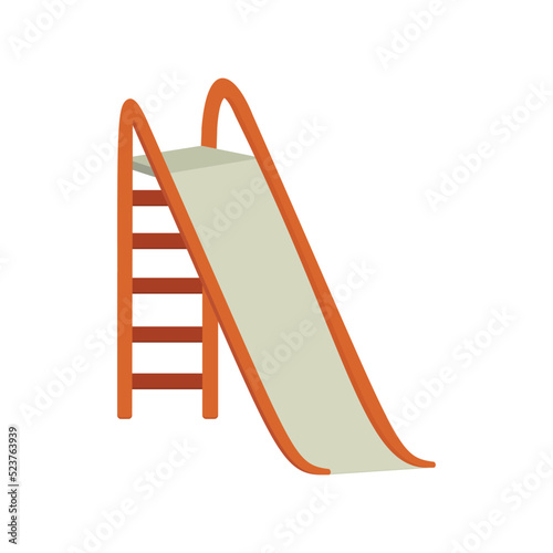 Children's park slide vector icon. Playground equipment in children's park for fun and summer games isolated on white background