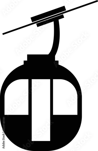 Ski cable car icon on white background. Ski cable lift sign. Ski cable lift symbol. flat style.
