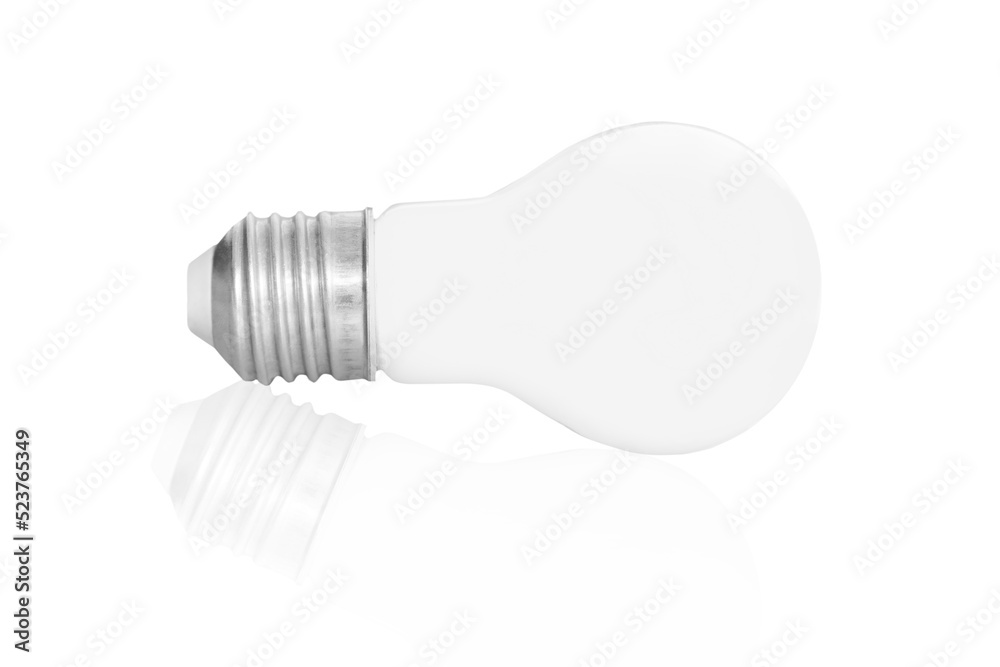 Matte white incandescent light bulb isolated Matte white incandescent light bulb isolated