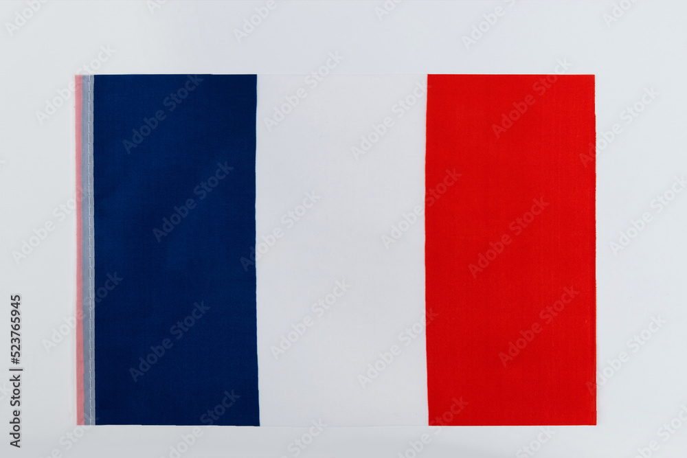 French flag on white background French flag on white background