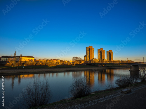 Mannheim Panorama Neckaruferbebauung Nord photo