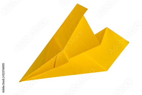 Airplane made of yellow paper photo