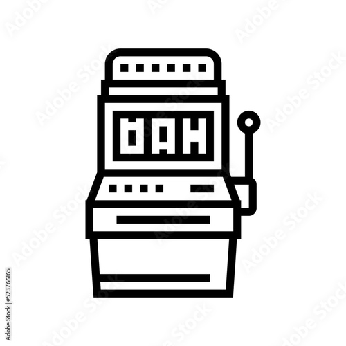slot mashine game line icon vector illustration