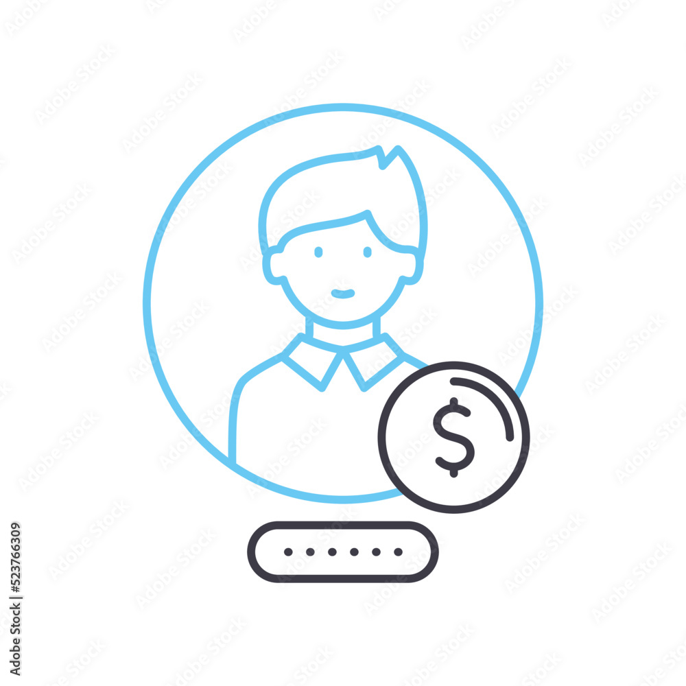 businessman avatar line icon, outline symbol, vector illustration, concept sign