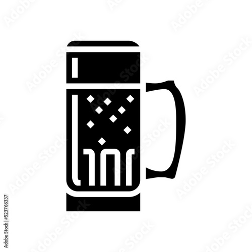 wheat beer glass glyph icon vector illustration