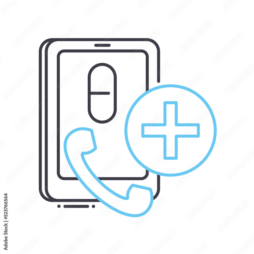 call a doctor line icon, outline symbol, vector illustration, concept sign call a doctor line icon, outline symbol, vector illustration, concept sign