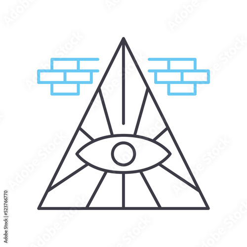 conspirancy theory line icon, outline symbol, vector illustration, concept sign