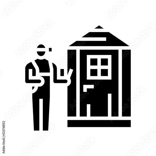 shed installation repair glyph icon vector illustration