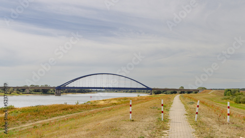 Elbe bridge in Domitz along former inner-German border during the cold war in Germany destroyed to prefent Russians to pass the Elbe river during WOII