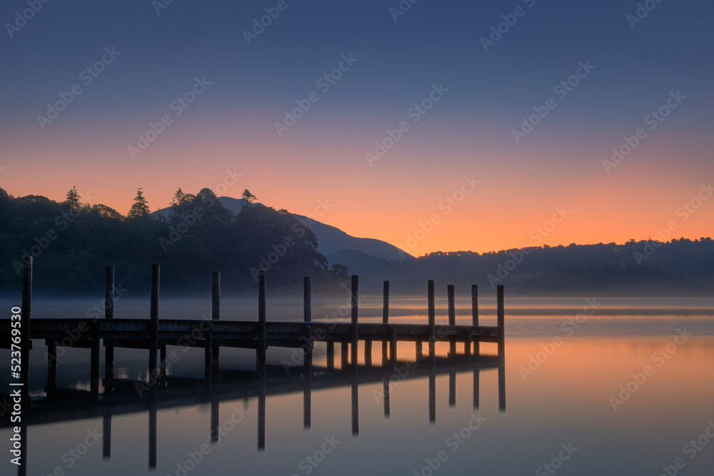 Sunrise with Pier and Lake Sunrise with Pier and Lake
