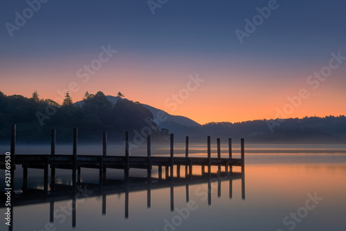 Sunrise with Pier and Lake