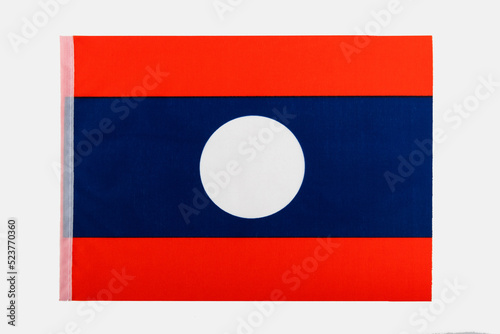 Laos flag on white background