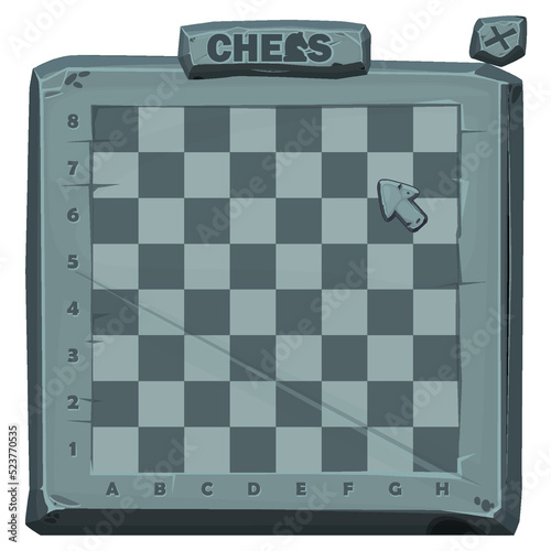 Stone Chessboard for 2D game. Vector Chess board