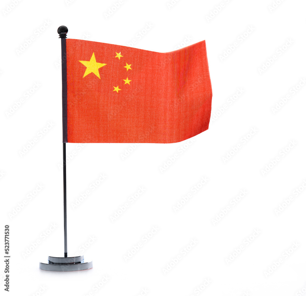 Chinese table flag on white background Chinese table flag on white background