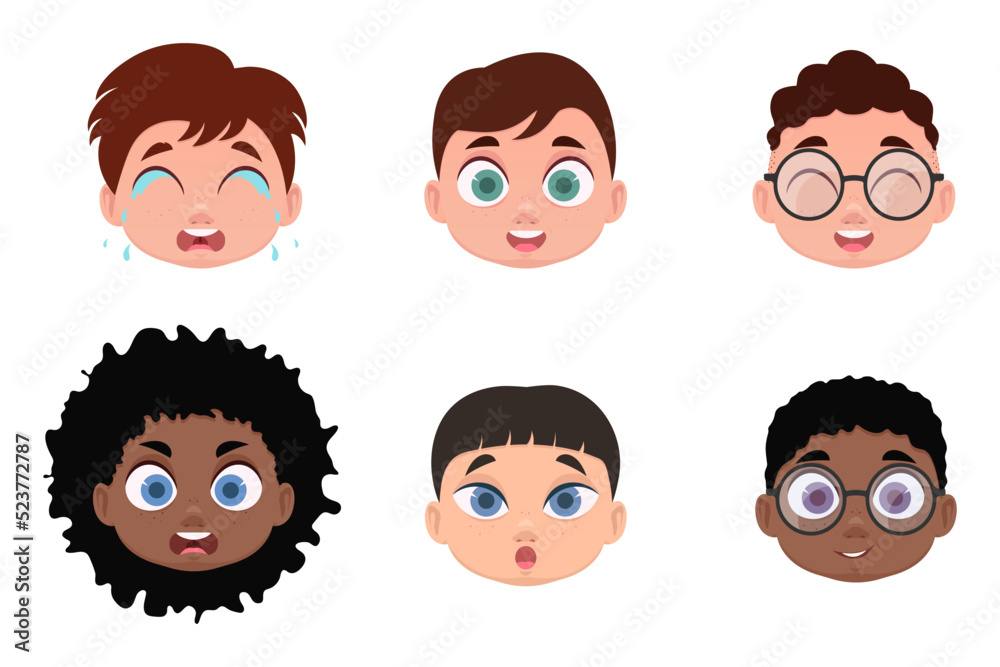 Seth, the faces of the boys. Vector illustration Seth, the faces of the boys. Vector illustration