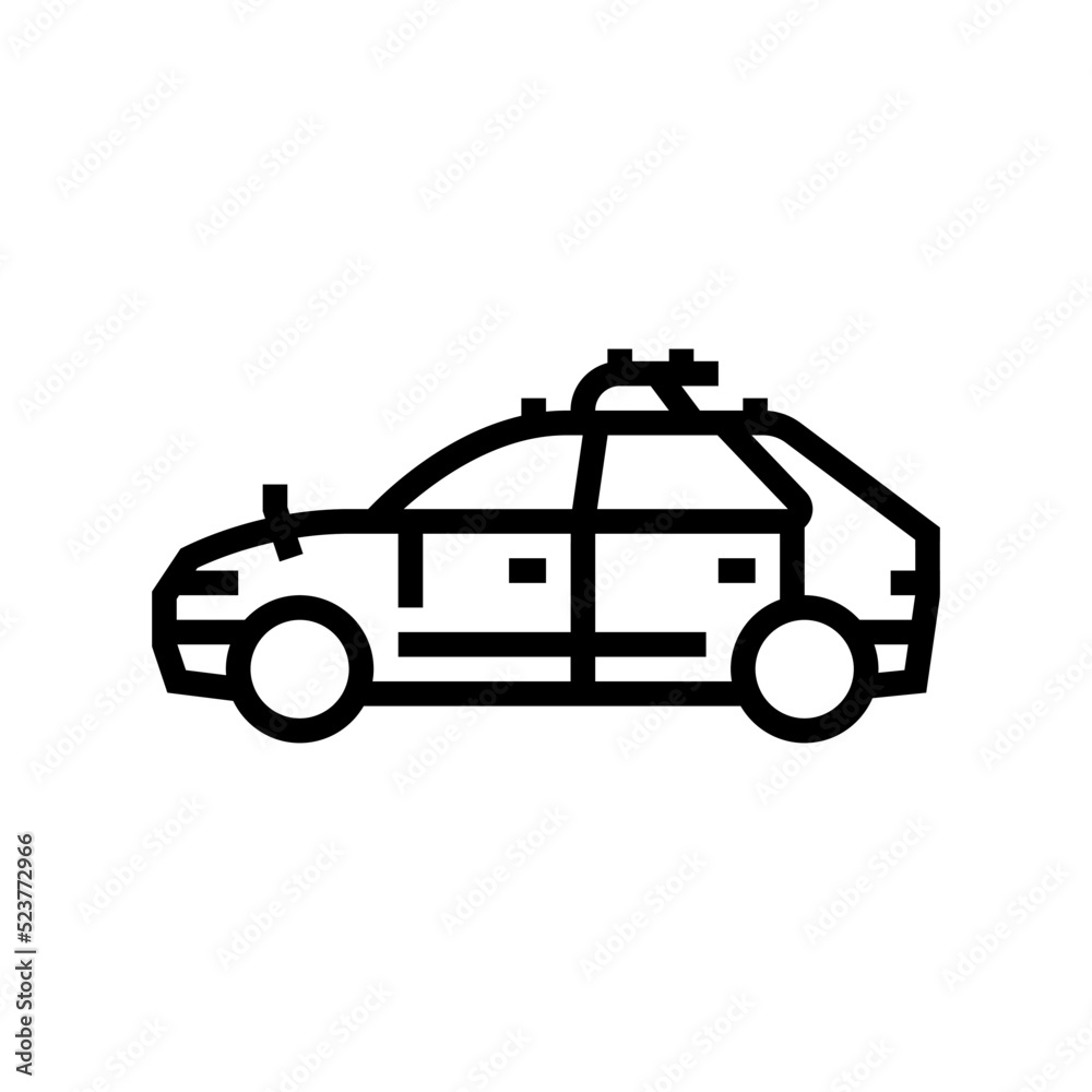 self drive car line icon vector illustration