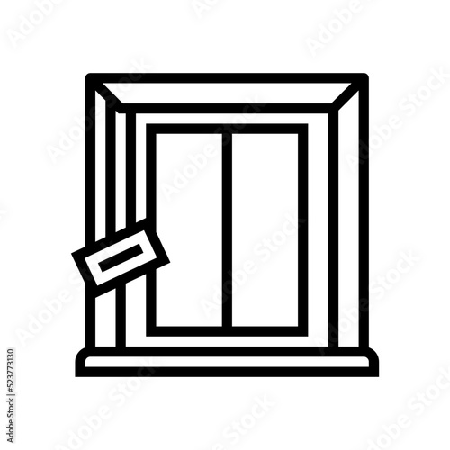 slope window putty line icon vector illustration