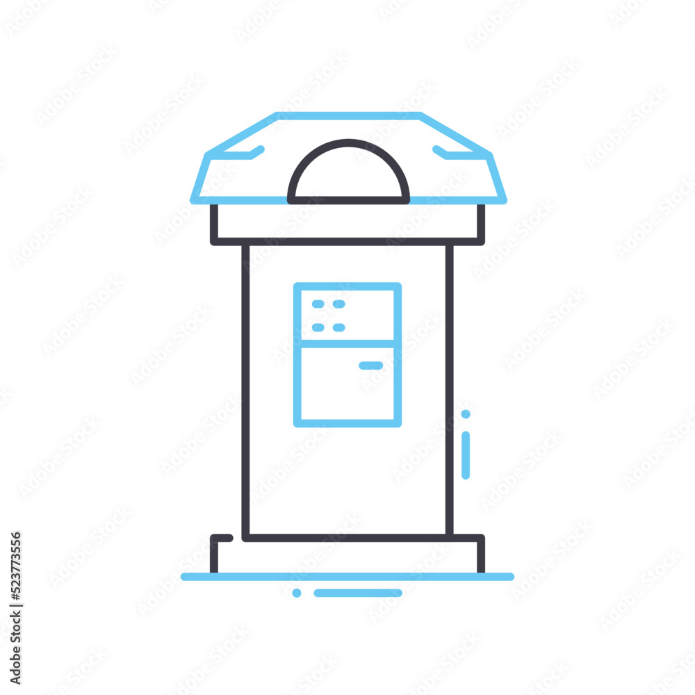 phone booth line icon, outline symbol, vector illustration, concept sign
