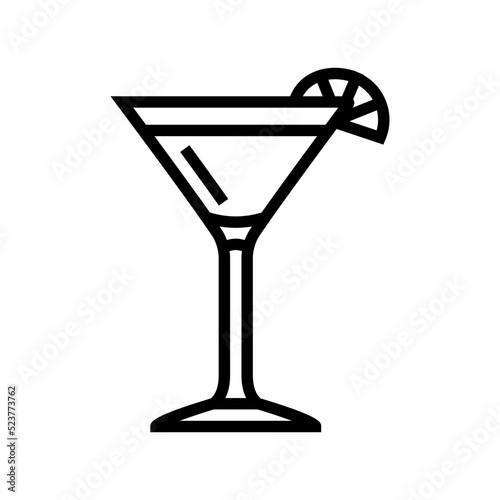 cosmopolitan cocktail glass drink line icon vector illustration