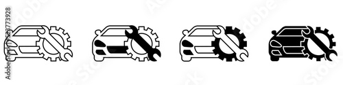Car service vector icon set. Checkup illustration sign collection. Registration symbol.