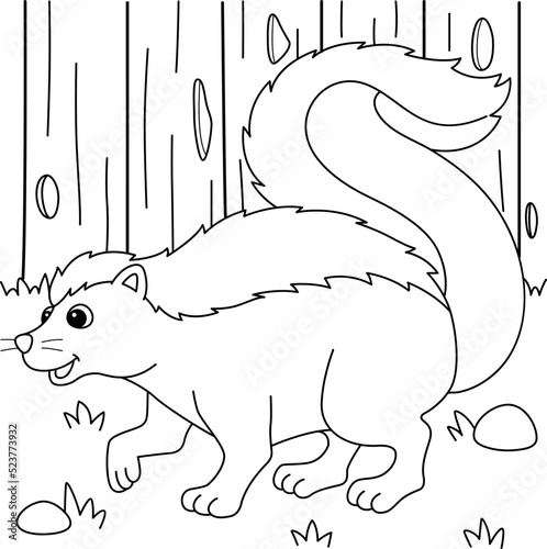 Skunk Animal Coloring Page for Kids