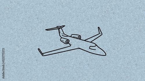 aeroplane Sketch and 2d animation photo