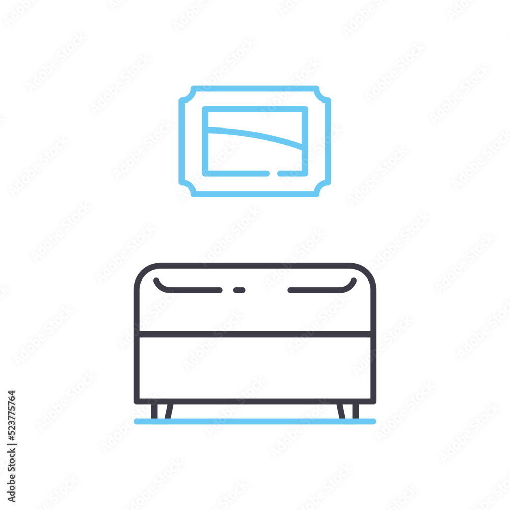 sofa chair line icon, outline symbol, vector illustration, concept sign