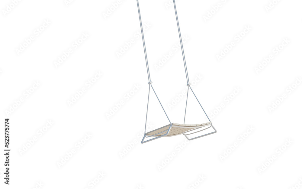 Empty swings on Isolated 3d Rendering