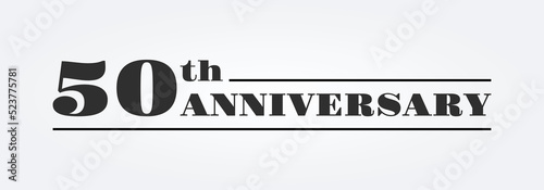 50 years, 50th anniversary logo or icon. Birthday, jubilee, celebration, invitation badge, label or banner design. Vector illustration.