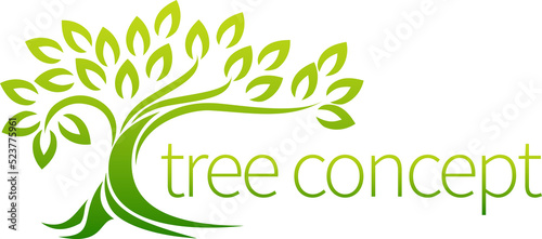 Tree icon concept of a styl...
