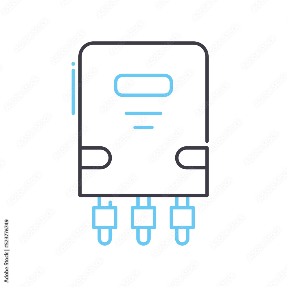 transistor line icon, outline symbol, vector illustration, concept sign transistor line icon, outline symbol, vector illustration, concept sign