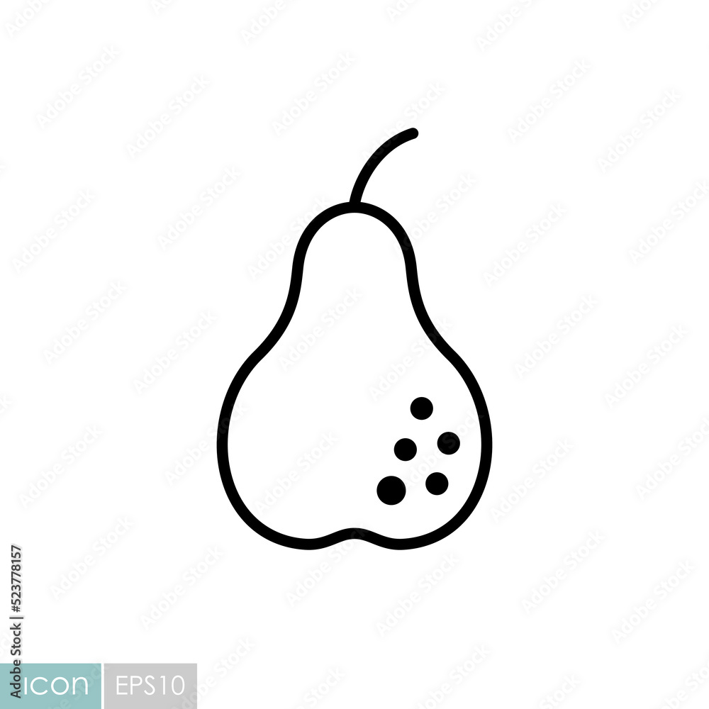 Pear isolated design vector icon. Fruit sign Pear isolated design vector icon. Fruit sign