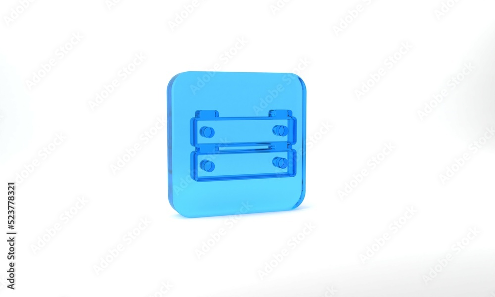 Blue Wooden box icon isolated on grey background. Grocery basket, storehouse crate. Empty wooden container for vegetables, products. Glass square button. 3d illustration 3D render Blue Wooden box icon isolated on grey background. Grocery basket, storehouse crate. Empty wooden container for vegetables, products. Glass square button. 3d illustration 3D render