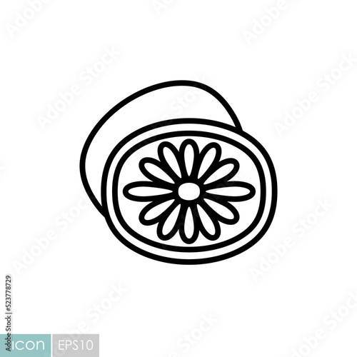 Kiwi isolated design vector icon. Fruit sign