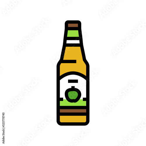 cider apple fruit color icon vector illustration