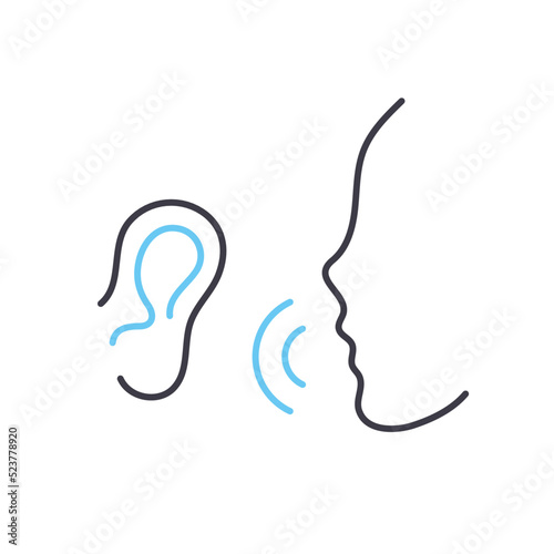 rumor line icon, outline symbol, vector illustration, concept sign