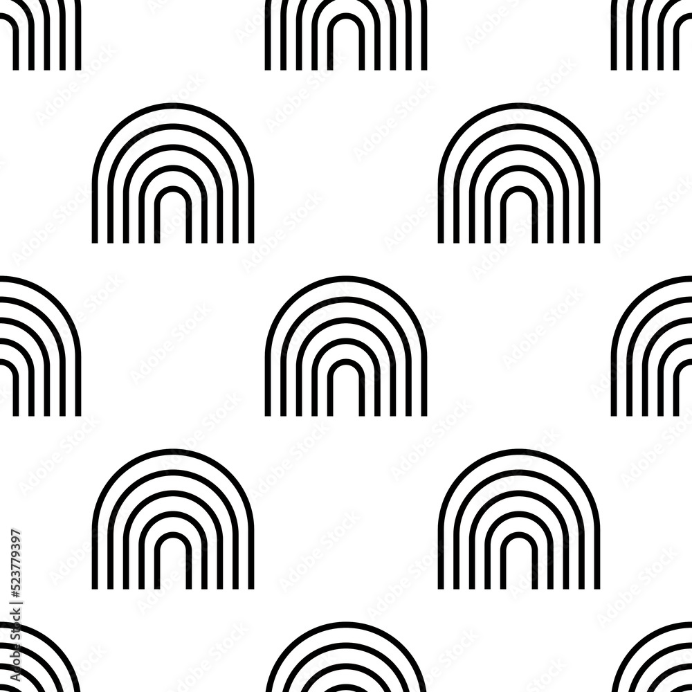 Seamless repeat pattern. Portal, arch with lines, geometric shape, black stripes. Isolated png illustration, transparent background. Use for overlay, texture, montage, collage, brush. Seamless repeat pattern. Portal, arch with lines, geometric shape, black stripes. Isolated png illustration, transparent background. Use for overlay, texture, montage, collage, brush.