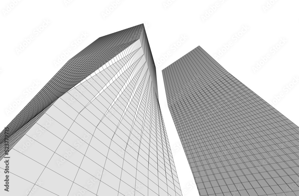 Modern architecture vector 3d illustration Modern architecture vector 3d illustration