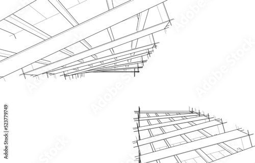 Modern architecture vector 3d illustration