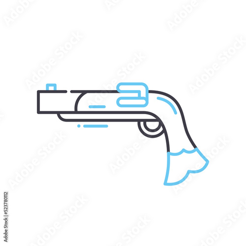 gun line icon, outline symbol, vector illustration, concept sign