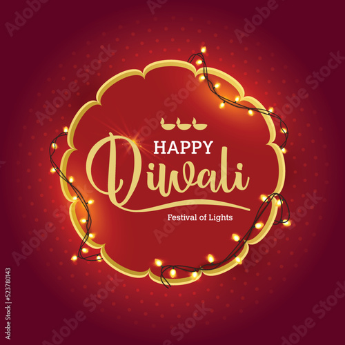 Happy diwali background with illuminated oil lamps on decorative sparks and bokeh background. Indian festival celebration greeting card design