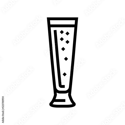 pilsner beer glass line icon vector illustration