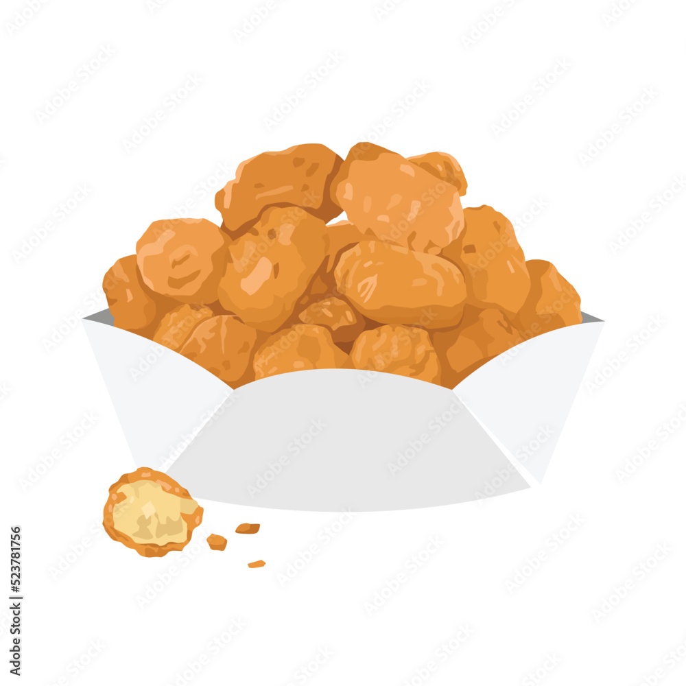 Tater tots grated potatoes with sauce American food. Flat vector illustration isolated on white background Tater tots grated potatoes with sauce American food. Flat vector illustration isolated on white background