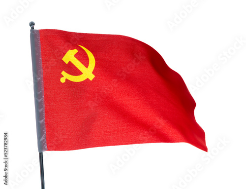 Flag of the Chinese Communist Party on white background photo