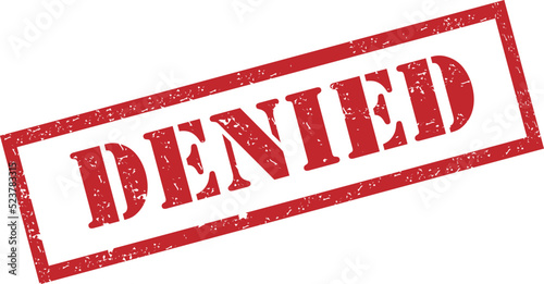 Denied Stamp. Red Text Rubber Stamp Ink - Vector. photo